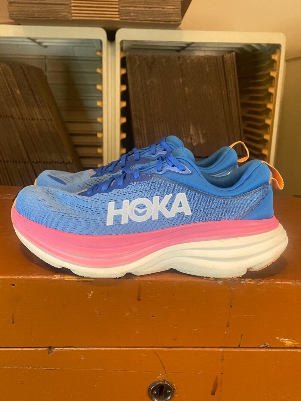 HOKA One One Women's Size 10 B Bondi 8 1127954 CSAA Blue Running Shoes Sneakers - Picture 2 of 8